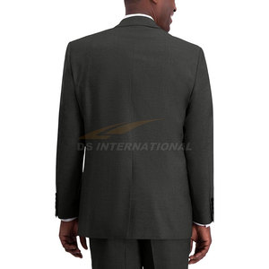 Conjunto de traje elástico de primera calidad para hombre, chaqueta de ajuste clásico y pantalones de vestir con función antiestática para negocios o eventos, color gris Paloma - Product Image 2