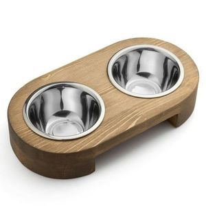 Bol pour chien en bois fait à la main avec support surélevé, conçu pour une alimentation confortable des animaux de compagnie et une meilleure digestion - Product Image 2