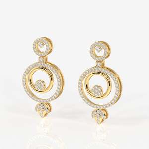 Boucles d'oreilles en or 18 carats serties de diamants de laboratoire Aurelle, bijoux de luxe pour femmes - Product Image 4
