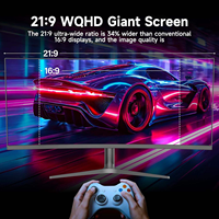 Monitor de Juegos Curvo Ultraancho de 38 Pulgadas, Sin Marco, 21:9, 144 Hz, 1 ms, Pantalla LED/LCD para PC con Soporte Elevador Ajustable