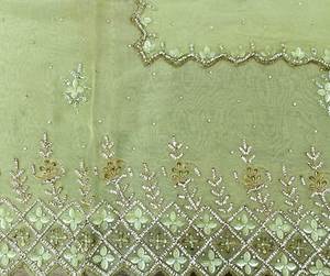 Costumes de fête indiens pakistanais brodés à la main sans couture de créateur moderne pour femmes Organza traditionnel à la mode - Product Image 3