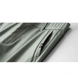 Men Spring <b>Summer</b> Stretch Casual Pants Slim Fit Elastic Waist Business Classic <b>Trousers</b> in Black and Gray Comfortable - Product Image 5