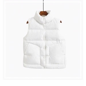 Abrigos elegantes para mujer, cuello levantado, invierno y otoño cálida para ropa de abrigo, chalecos blancos de nueva moda, chaquetas transpirables estampadas sin mangas - Product Image 6