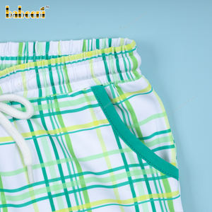 Ensemble 2 pièces smocké Mardi Gras pour garçons ODM OEM 100% coton OEKO-TEX certifié décontracté BB3447 ensemble de vêtements à thème - Product Image 3