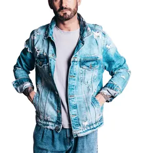 최고 패션 남성 재킷 최신 뜨거운 판매 멋진 캐주얼 클래식 탄성 데님 청바지 재킷 브랜드 의류 청바지 남성 재킷