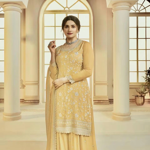 ชุดใส่ไปงานปาร์ตี้สไตล์ชนเผ่าชุดใส่ดูผ้าไหมเนื้อชินอนบริสุทธิ์แบบปักลายเคอร์ติพาลาซโซและดูแพตตา - Product Image 1