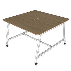 FOS Contemporary Design Mobile Cluster <b>Table</b> 120x120cm Plywood Top with Iron Legs FOS <b>Table</b> System FOS006 - Product Image 6