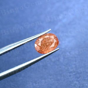 Pierre de soleil orange de forme ovale coupe à facettes de qualité supérieure 100% pierres de soleil naturelles pour la fabrication de bijoux utilisation au prix de gros OEM en vrac - Product Image 2