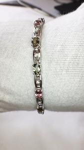 Pulsera de Plata de Ley 925 con Turmalina Natural de Calidad AAA con Certificado IGI, Hermoso Diseño Único, Regalo para Mujer - Product Image 2