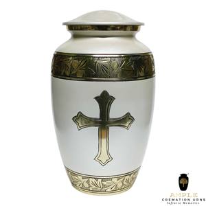 Urna Funeraria Blanca para Adultos, Hecha a Mano, 10 Pulgadas, Estilo Europeo Americano, Diseño Personalizable, Duradera, Ecológica, 220 Pulgadas Cúbicas - Product Image 6