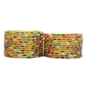 New Product 100% High Quality <b>Glass</b> <b>Bangles</b> for Women's Factory Price Natural <b>Glass</b> Multicolor Churiya Set - Product Image 2