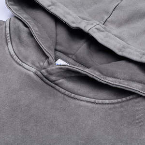 Sudadera con capucha personalizada lavada con ácido bordado Sudadera con capucha desgastada Sudadera con capucha completa lavada vintage algodón en blanco - Product Image 4