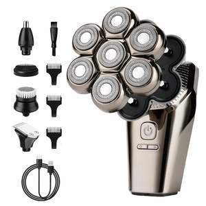 Rasoir Électrique Rotatif pour Hommes, Utilisation Humide/Sèche, Sans Fil, Rechargeable, avec Écran LED, Tondeuse à Barbe de Fabrication Allemande, Kit de Toilettage IPX7 - Product Image 2