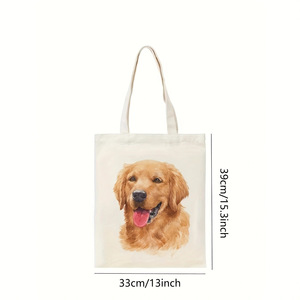 Nouveau Sac Fourre-tout en Toile Grande Capacité pour Chiens, Sac à Bandoulière Portable avec Fermeture Éclair et Doublure en Polyester pour Étudiants et Propriétaires d'Animaux - Product Image 5