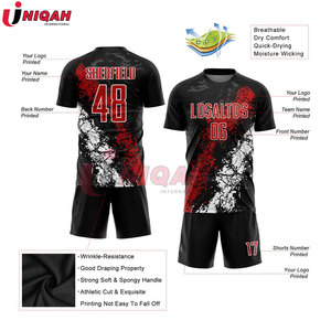 ชุดยูนิฟอร์มฟุตบอลทีมผู้ใหญ่แบบกำหนดเอง ผ้าคอตตอน 100% แห้งเร็ว รุ่นใหม่ประสิทธิภาพสูง น้ำหนักผ้า 300 กรัม พิมพ์โลโก้ - Product Image 5