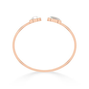 18K Rose Gold Plated High Finish Trendy Adjustable Pearl Twister <b>Bracelet</b> Oval Cab Bezel Setting Handmade Unisex Jewelry - Product Image 3