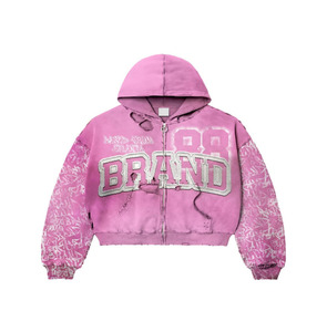 Personnalisé 100% Coton DTG Imprimé Graphique Poids Lourd Déshabillé Lavé Sweat À Capuche Coudre Vintage Streetwear Solide Surdimensionné - Product Image 2