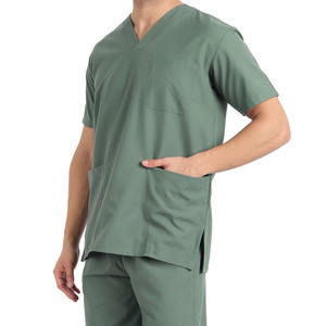 Tenues de travail pour médecins et infirmières, ensembles de blouses médicales de couleur unie pour hommes, uniformes de spa, ensembles de blouses médicales (hauts + pantalons) - Product Image 5