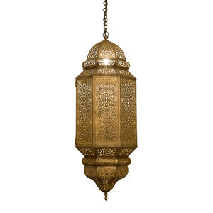 Handmade <b>Moroccan</b> Gold Ceiling Hanging Lamp Lantern Creative Metal Pendant Light Fixture For Home <b>Decor</b> And Hotel Supply - Product Image 2