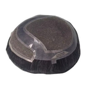 Taz <b>Hair</b> Mens Toupee 100% <b>Human</b> <b>Hair</b> <b>Wig</b> Raw Density 60%-150% Remy Indian <b>Hair</b> Pcs Waterproof Water Wave - Product Image 6