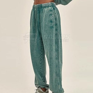 Acid Wash Men's <b>Trouser</b> Relaxed Fit 100% Cotton Lightweight Casual Daily Wear - Product Image 5