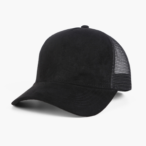Vente en gros de chapeaux de camionneur classiques personnalisés brodés à 5 panneaux casquette de sport en maille de daim vierge casquettes de baseball de camionneur - Product Image 5