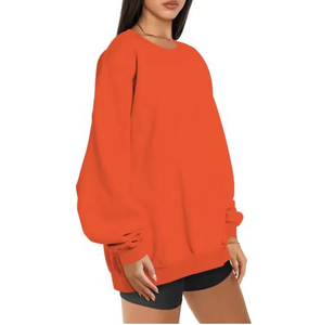 Sweat-shirt surdimensionné pour femme en molleton de polyester/coton de qualité supérieure col montant coupe ample entièrement personnalisable avant écologique - Product Image 6