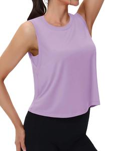 Camisetas sin mangas de entrenamiento de verano para mujer, chaleco transpirable con cuello redondo y cuello redondo, sin mangas, atlético, holgado, de verano - Product Image 3