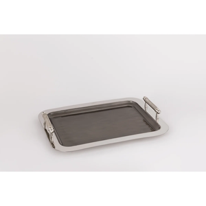 Bandeja de tocador de metal de aspecto bonito y simple, bandeja plateada decorativa de mesa de metal con forma rectangular a precios al por mayor de La India - Product Image 5