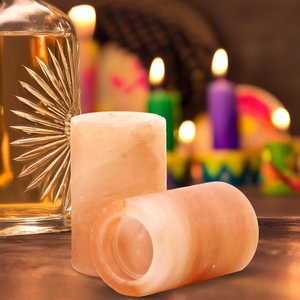 Vaso de Tequila de sal rosa del Himalaya tallado para Bar, vaso de Tequila de Lima o Mezcal - Product Image 6