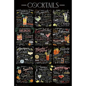 Cocktails <b>Poster</b> Design for Bar Restaurant or Home Decor - Product Image 1