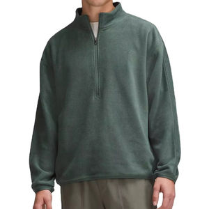 2025 New Winter Custom <b>Men's</b> <b>Quarter</b> <b>Zip</b> Sweatshirts 100% Cotton <b>Fleece</b> Graphic Pullover Stand Collar Oversized Hood DIY Pattern - Product Image 3
