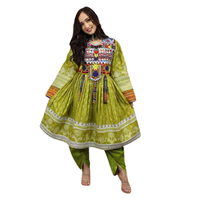 Trajes afganos antiguos hechos a mano para mujer, estilo Kuchi tribal, mangas largas, cremalleras, encaje, hermosos vestidos casuales estilo bohemio.