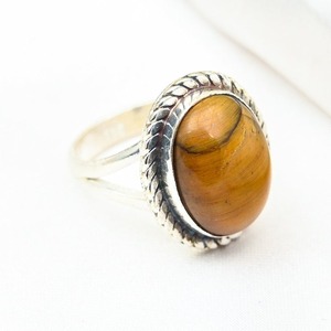 Classical <b>Ring</b> Jewelry For Women Silver Boho Style Jewelry 925 Sterling Silver <b>Tiger</b> <b>Eye</b> Gemstone Handmade <b>Ring</b> Gift For Wife - Product Image 3
