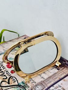 Miroir hublot ovale en laiton Hublot de bateau en laiton Fenêtre nautique Miroir mural Décor à la maison Miroir mural - Product Image 3