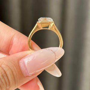 Vente en gros de bagues exclusives unisexes de luxe en moissanite en or blanc jaune rose 10 carats rondes en brillant couleur E 2 carats OEM VVS2 - Product Image 4