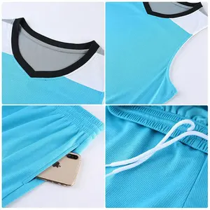 Ensemble de 2 maillots de basket-ball et de football pour hommes, vêtements de sport pour la course à pied, jogging, marathon, entraînement athlétique, vêtements de sport grande taille - Product Image 5