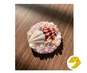 Espejo de concha marina natural de conchas hechas a mano de Vietnam Mini espejo de concha marina portátil para la decoración elegante de la playa Mejor oferta de precio - Product Image 1