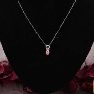 Customized <b>Pendant</b> Cat Shape <b>Pendant</b> With Round Pink Pear Lab Grown Diamond Made in 14KT <b>Solid</b> <b>Gold</b> Used All Occasions for Her. - Product Image 1