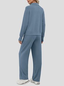 Conjunto Deportivo Informal Estampado para Mujer, 100% Algodón, de Dos Piezas, Secado Rápido, Transpirable, para Invierno - Product Image 5