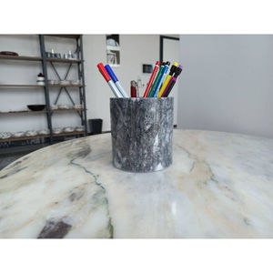 Fantaisie daigner la maison et le bureau porte-stylo de stockage meilleure qualité porte-stylo en marbre noir naturel porte-stylo de forme ronde à bon prix - Product Image 4