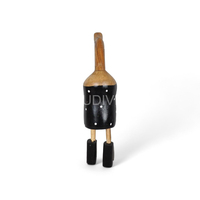 Vente en gros de figurine de canard en bois peinte avec taille de couleur personnalisable style européen pour la décoration de jardin maison artisanat de racine de bambou en bois