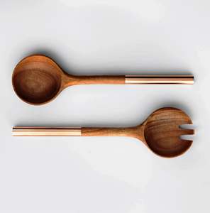 Servidores de ensalada de madera azul hechos a mano con resina personalizable Power Salad Tool Set para uso doméstico en la cocina - Product Image 6