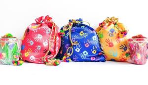 Bolsas coloridas de Holi Potli, regalo de fiesta de Festival de Diwali, bodas, Mehendi Haldi, bolsa con cordón, bolsas de joyería, regalos de dama de honor - Product Image 6