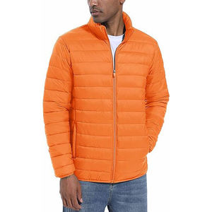 Manteaux d'hiver personnalisés avec fermeture éclair pour hommes Veste bouffante Vêtements d'extérieur Veste matelassée décontractée Bomber Veste noire bouffante - Product Image 2