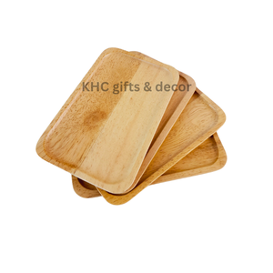 Plateau de service en bois naturel à un seul niveau écologique Design rectangulaire japonais créatif pour servir des gâteaux, du thé et divers aliments - Product Image 5
