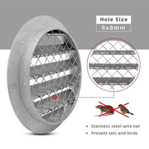 Systèmes <span class=keywords><strong>de</strong></span> CVC Pièces Ventilation Conduit Externe Diffuseur Soffite Évent D'échappement En Aluminium Air Vent avec Oiseau Souris <span class=keywords><strong>Protection</strong></span> <span class=keywords><strong>Grille</strong></span> - Product Image 4