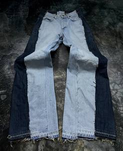 Pantalones vaqueros acampanados rectos de cintura alta personalizados del fabricante, pantalones de pierna ancha informales en estilo callejero a juego de colores con pantalones - Product Image 5