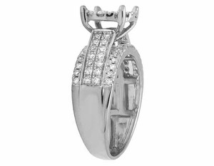 925 Sterling Silver Halo Setting <b>Iced</b> Out Round Moissanite Diamond Engagement Wedding Band <b>Ring</b> For Women - Product Image 4