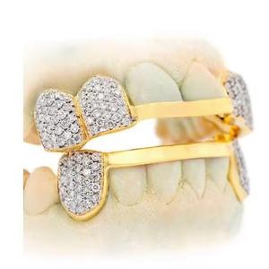 Top vente ensemble complet diamant Grillz en or Hip Hop bijoux de mode avec pierre Moissanite disponible à l'approvisionnement en gros - Product Image 3